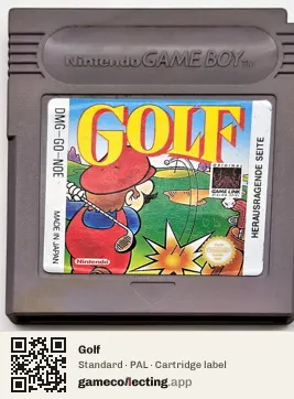 Golf Game Boy, PAL cartridge label