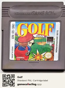 Golf Game Boy, PAL cartridge label