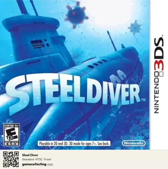 Steel Diver Nintendo 3DS, NTSC box front