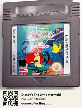 Disney's The Little Mermaid Game Boy, PAL cartridge label