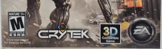 Crysis 2, the ESRB box on its front