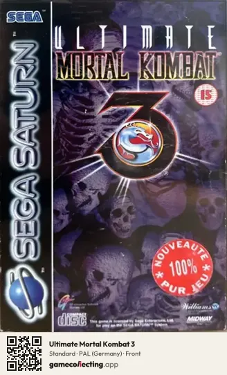 Ultimate Mortal Kombat 3 Sega Saturn, Germany box front