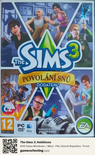 The Sims 3: Ambitions Computer, Czech Republic box front