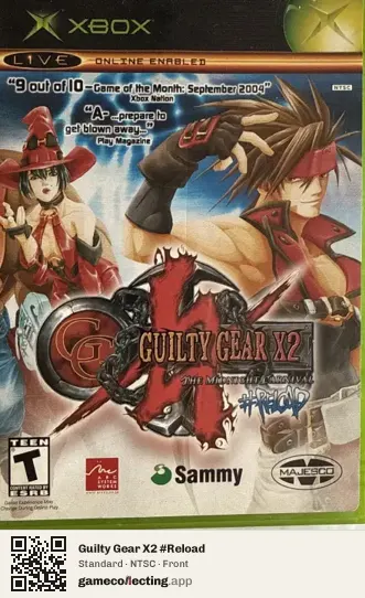 Guilty Gear X2 #Reload Xbox, NTSC box front