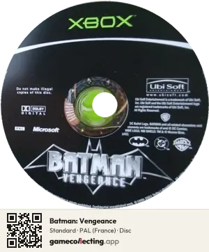 Batman: Vengeance Xbox, PAL disc