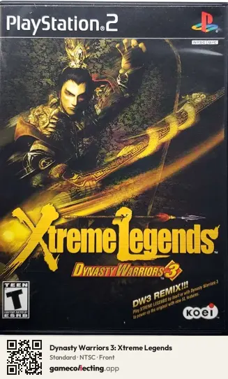 Dynasty Warriors 3: Xtreme Legends PlayStation 2, NTSC box front