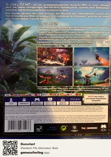 Biomutant PlayStation 4, Germany box back