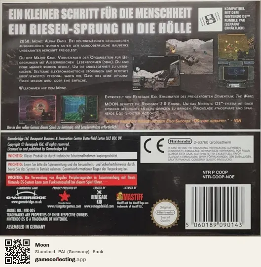 Moon Nintendo DS, Germany box back
