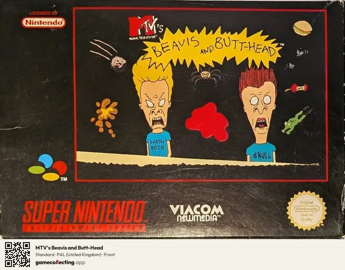 MTV's Beavis and Butt-Head Super Nintendo Entertainment System, United Kingdom box front
