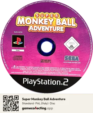 Super Monkey Ball Adventure PlayStation 2, PAL disc