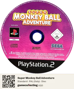 Super Monkey Ball Adventure PlayStation 2, PAL disc