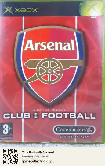 Club Football: Arsenal Xbox, PAL box front