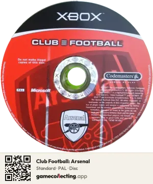 Club Football: Arsenal Xbox, PAL disc