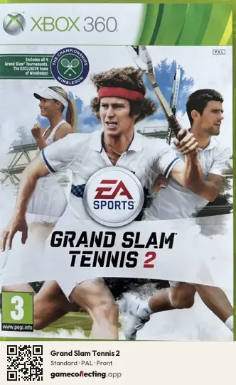 Grand Slam Tennis 2 Xbox 360, PAL box front