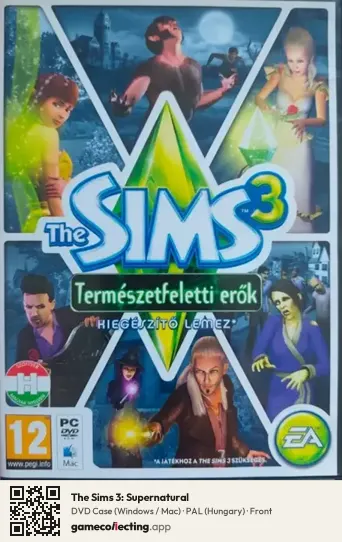 The Sims 3: Supernatural Computer, Hungary box front
