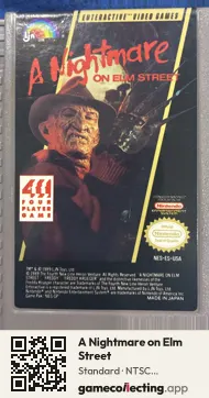 A Nightmare on Elm Street Nintendo Entertainment System, NTSC cartridge label