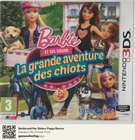 Barbie and Her Sisters: Puppy Rescue Nintendo 3DS, France box front
