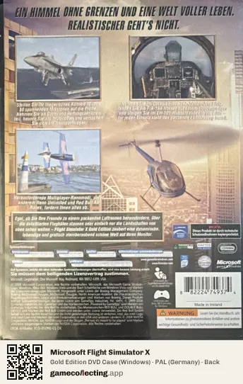 Microsoft Flight Simulator X Computer, Germany box back