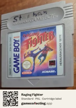 Raging Fighter Game Boy, PAL cartridge label