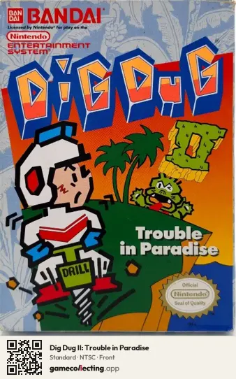 Dig Dug II: Trouble in Paradise Nintendo Entertainment System, NTSC box front