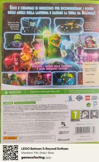 LEGO Batman 3: Beyond Gotham Xbox 360, Italy box back