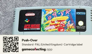Push-Over Super Nintendo Entertainment System, PAL cartridge label