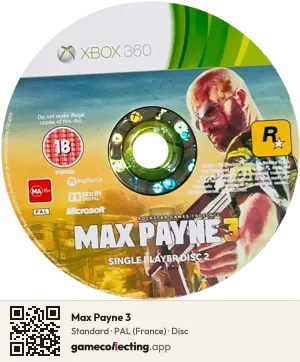 Max Payne 3 Xbox 360, PAL disc