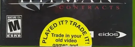 Hitman: Contracts, the ESRB box on its front