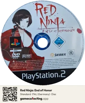 Red Ninja: End of Honor PlayStation 2, PAL disc