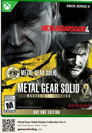 Metal Gear Solid: Master Collection Vol. 2 Xbox Series X, NTSC box front
