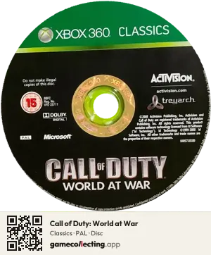 Call of Duty: World at War Xbox 360, PAL disc