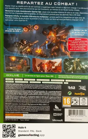 Halo 4 Xbox 360, PAL box back