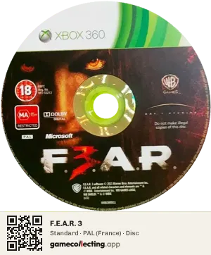 F.E.A.R. 3 Xbox 360, PAL disc
