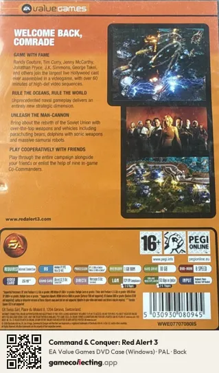 Command & Conquer: Red Alert 3 Computer, PAL box back
