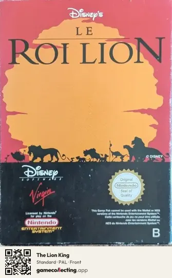 The Lion King Nintendo Entertainment System, PAL box front