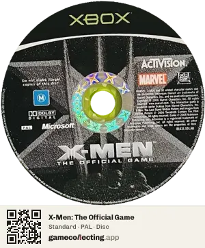 X-Men: The Official Game Xbox, PAL disc