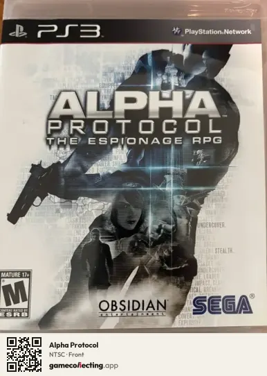 Alpha Protocol PlayStation 3, NTSC box front