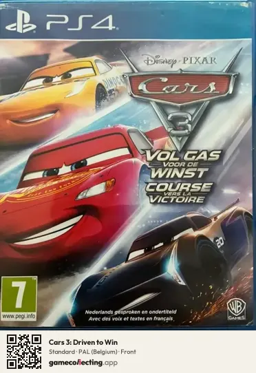 Cars 3: Driven to Win PlayStation 4, Belgium box front