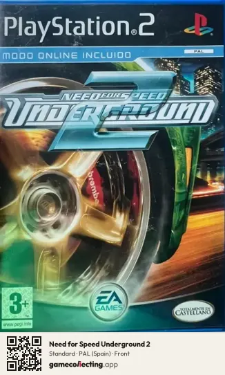 Need for Speed Underground 2 PlayStation 2, Spain box front