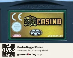Golden Nugget Casino Game Boy Advance, PAL cartridge label