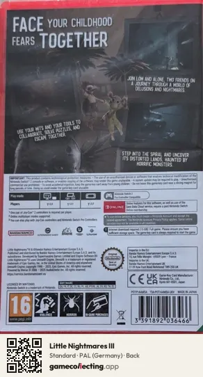 Little Nightmares III Nintendo Switch 2, Germany box back