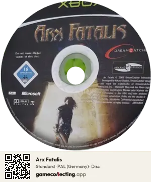 Arx Fatalis Xbox, PAL disc