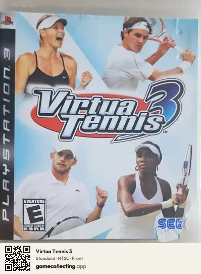 Virtua Tennis 3 PlayStation 3, NTSC box front