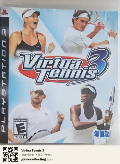 Virtua Tennis 3 PlayStation 3, NTSC box front