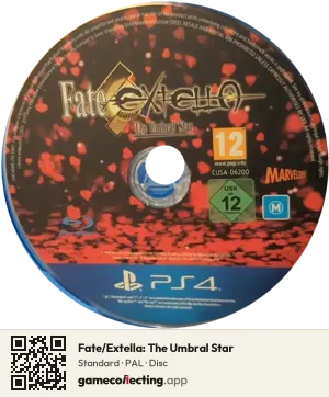 Fate/Extella: The Umbral Star PlayStation 4, PAL disc