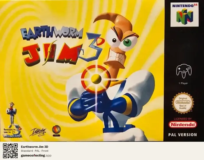 Earthworm Jim 3D Nintendo 64, PAL box front