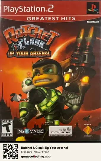 Ratchet & Clank: Up Your Arsenal PlayStation 2, NTSC box front