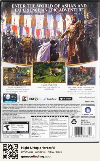 Might & Magic Heroes VI Computer, NTSC box back