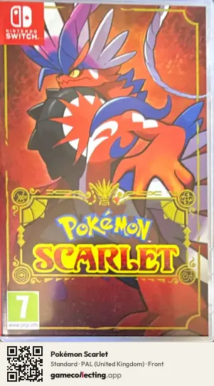 Pokémon Scarlet Nintendo Switch, United Kingdom box front