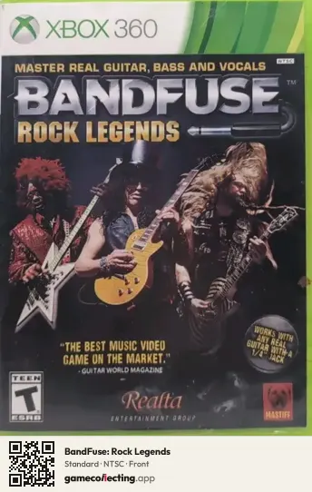 BandFuse: Rock Legends Xbox 360, NTSC box front